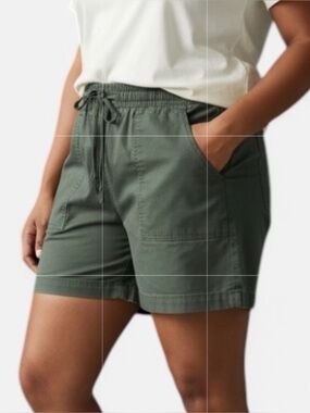 J JILL Drawstring Shorts L Olive